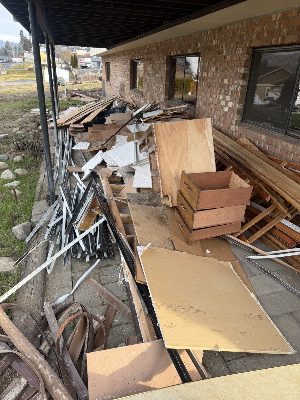 Patio construction debris removal — before